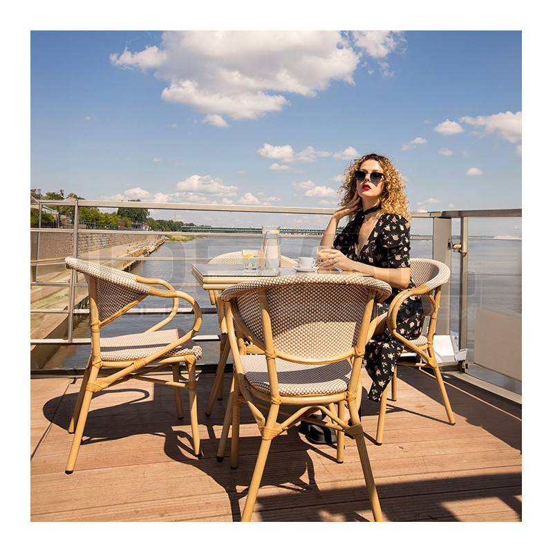 Krzesło Boho Bistro Paris rattanowe
