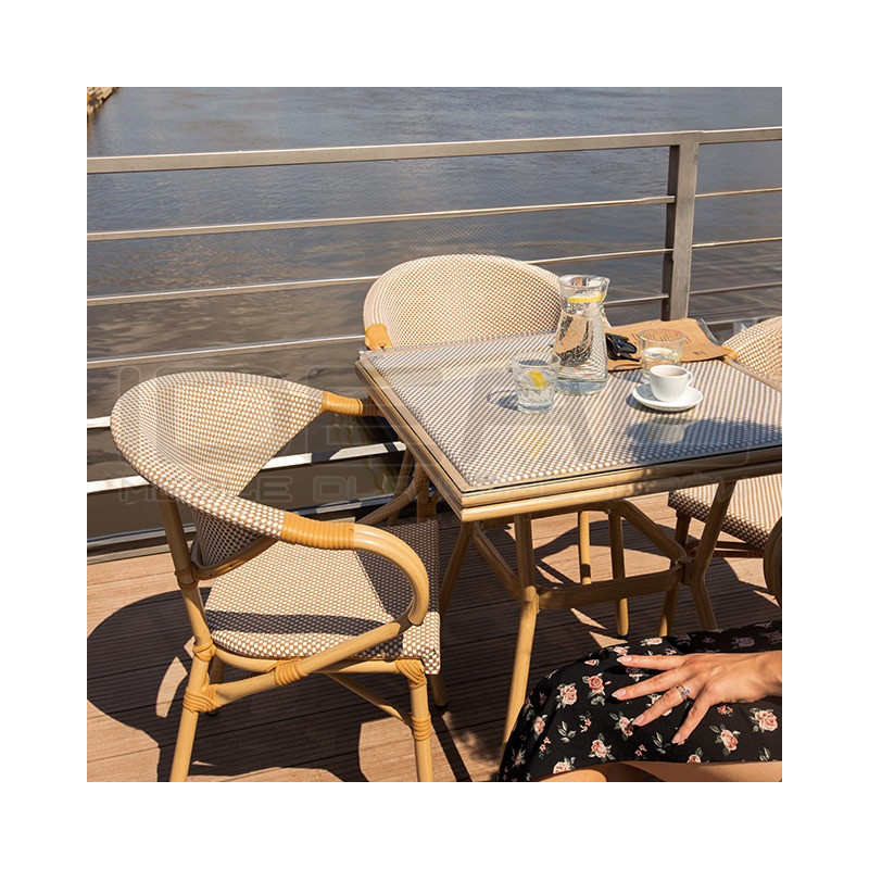 Stół Boho Bistro Paris rattan