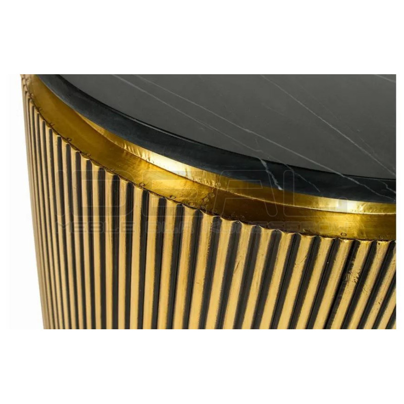 Stolik kawowy IRONVILLE 90 czarny marmur