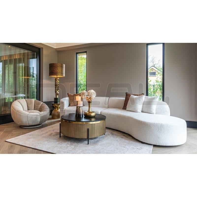 Stolik kawowy IRONVILLE 90 czarny marmur