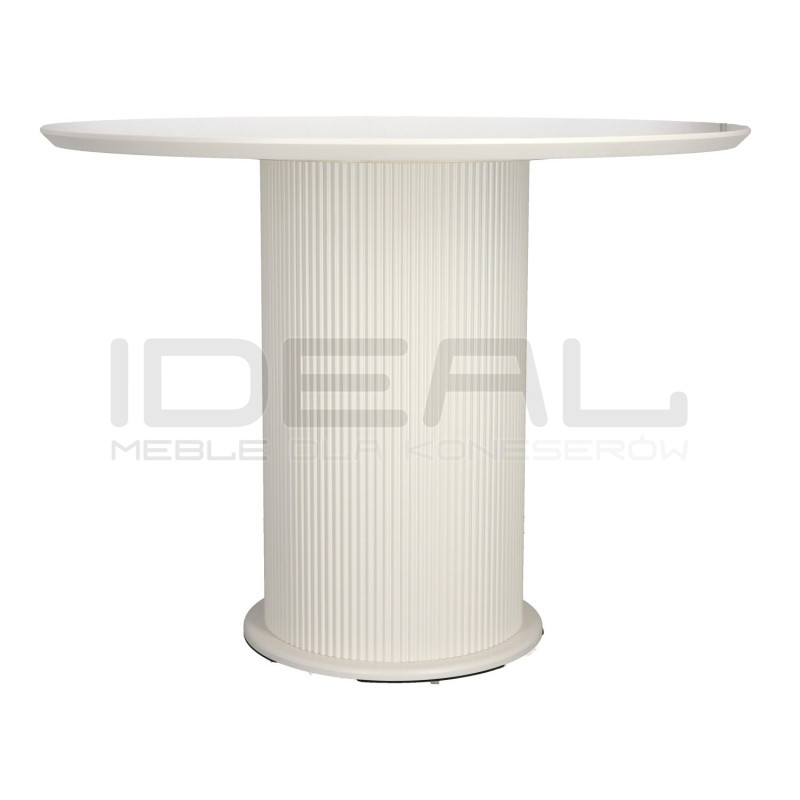 Stół okrągły Roma biały 100 cm MDF Melamina