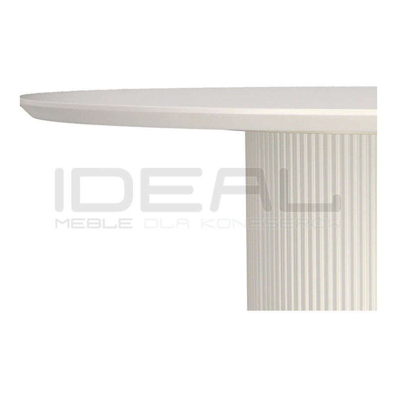 Stół okrągły Roma biały 100 cm MDF Melamina