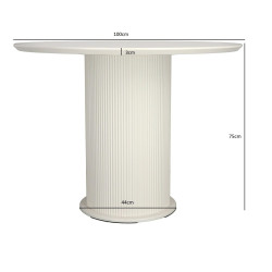 Stół okrągły Roma biały 100 cm MDF Melamina