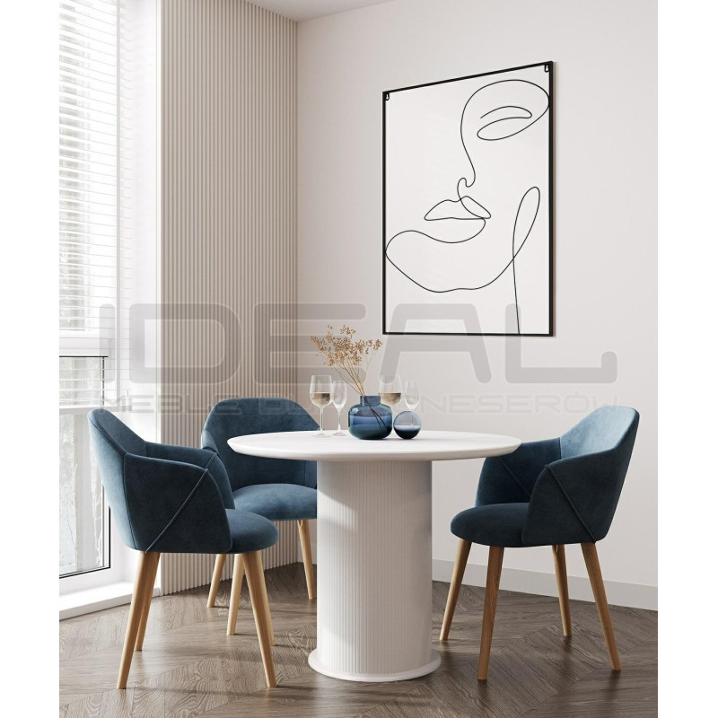 Stół okrągły Roma biały 100 cm MDF Melamina