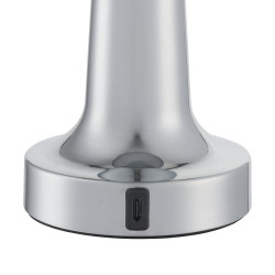 Lampa stołowa TAVOLO A LED dotykowa srebrna 21 cm ładowarka USB-C