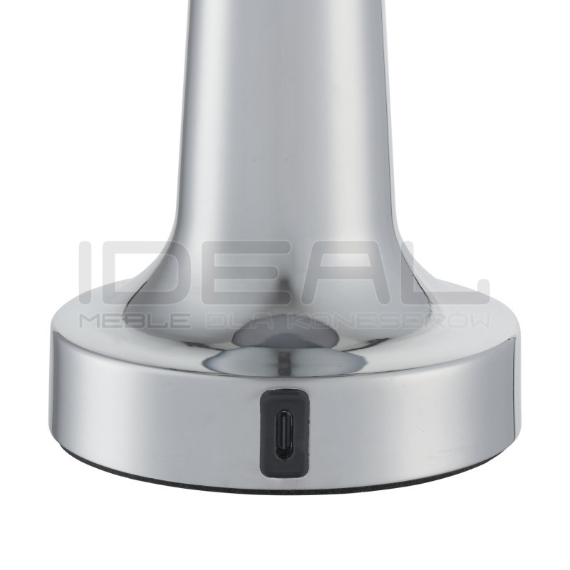Lampa stołowa TAVOLO A LED dotykowa srebrna 21 cm ładowarka USB-C