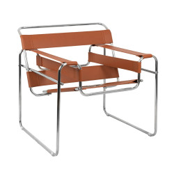 Fotel Ivan Wassily brązowy bauhaus ekoskóra