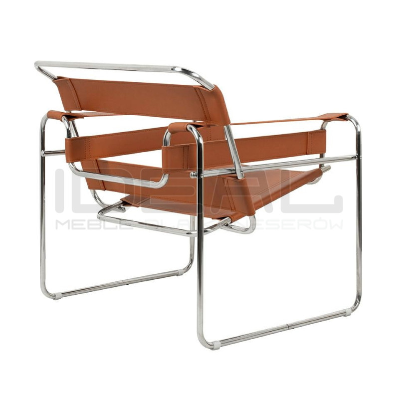 Fotel Ivan Wassily brązowy bauhaus ekoskóra
