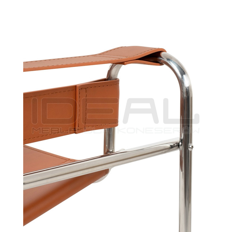 Fotel Ivan Wassily brązowy bauhaus ekoskóra