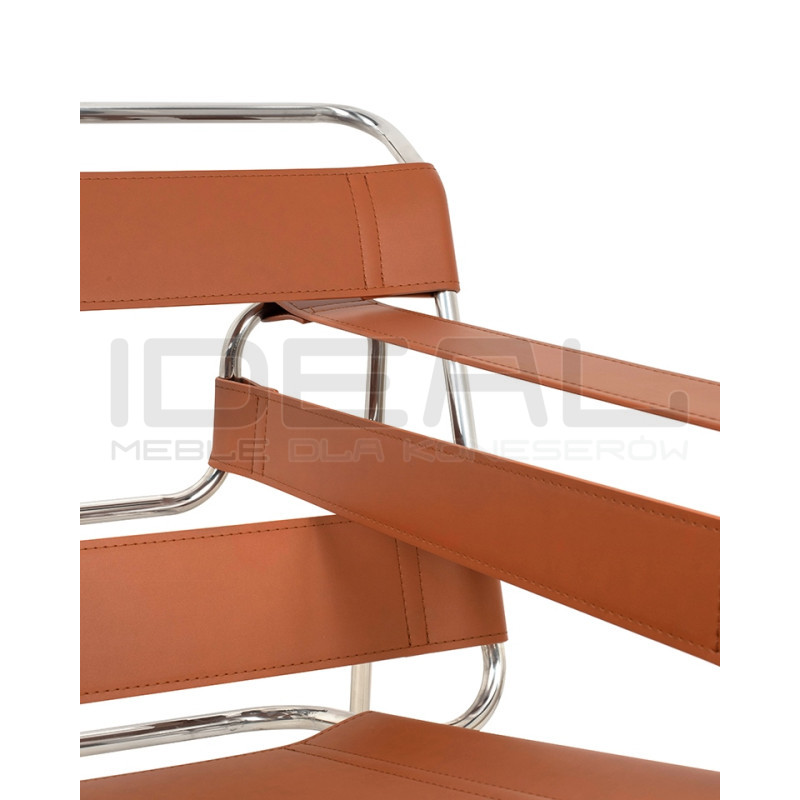 Fotel Ivan Wassily brązowy bauhaus ekoskóra