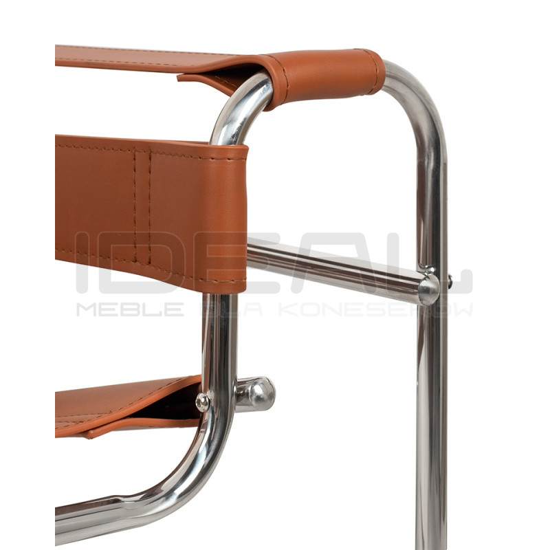 Fotel Ivan Wassily brązowy bauhaus ekoskóra