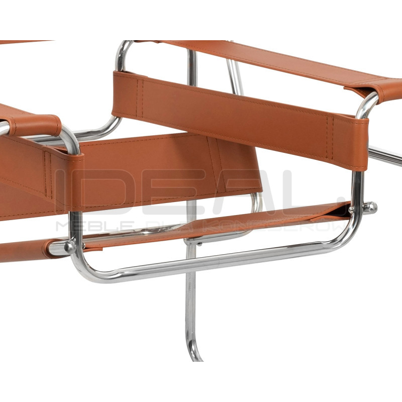 Fotel Ivan Wassily brązowy bauhaus ekoskóra