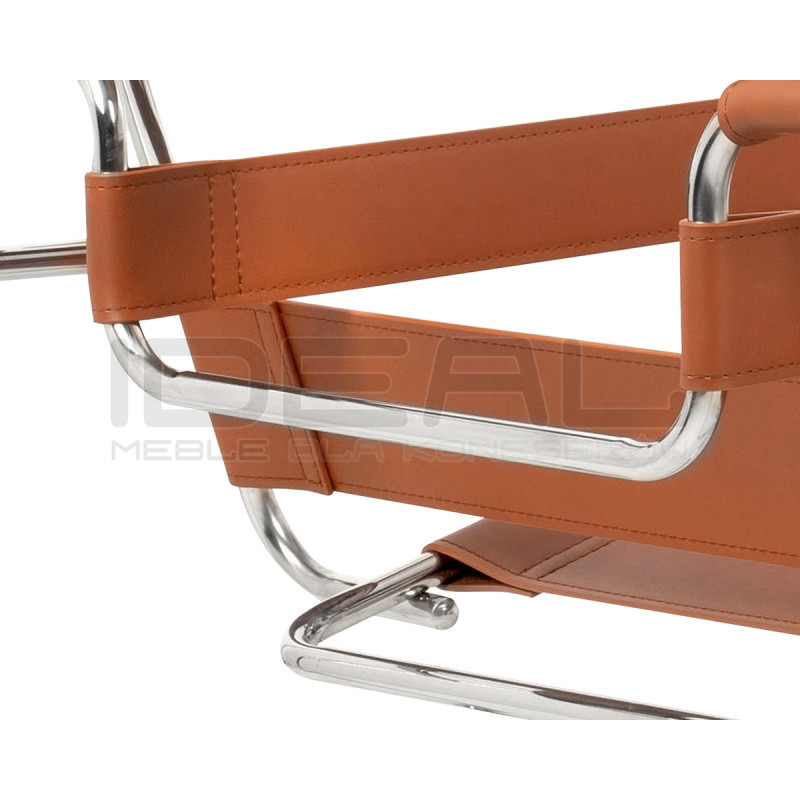 Fotel Ivan Wassily brązowy bauhaus ekoskóra