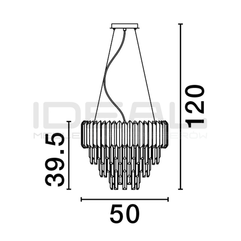 Lampa wisząca Emperor II 50 srebrna glamour kryształ nad stół