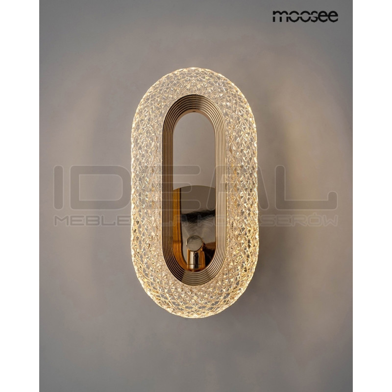 Kinkiet kryształowy JEWEL złoty