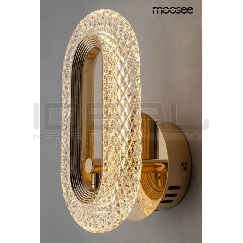 Kinkiet kryształowy JEWEL złoty