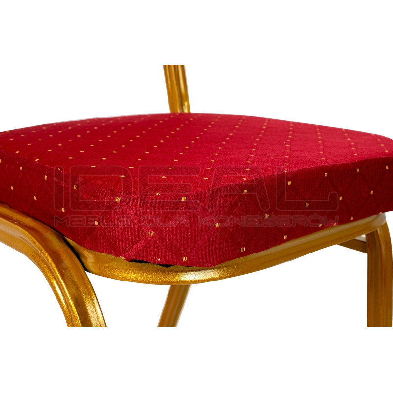 Krzesło bankietowe HEROS czerwone złote