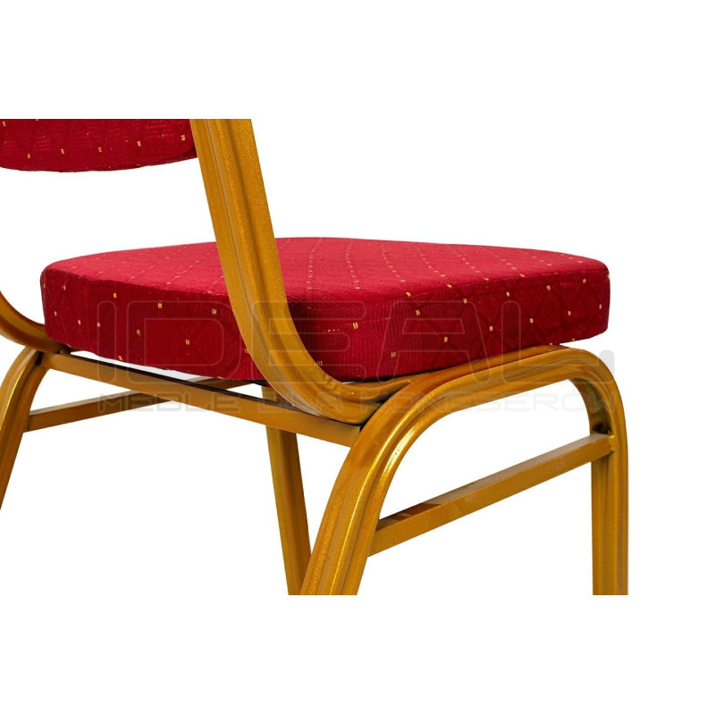 Krzesło do sali bankietowej HEROS czerwone złote