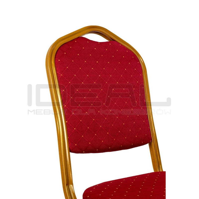 Krzesło do sali bankietowej HEROS czerwone złote