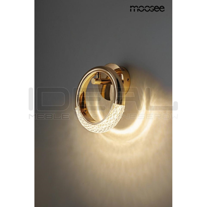 Kinkiet kryształowy HELIOS złoty