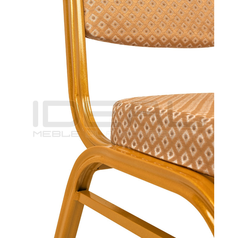 Krzesło hotelowe HERA beżowo złote