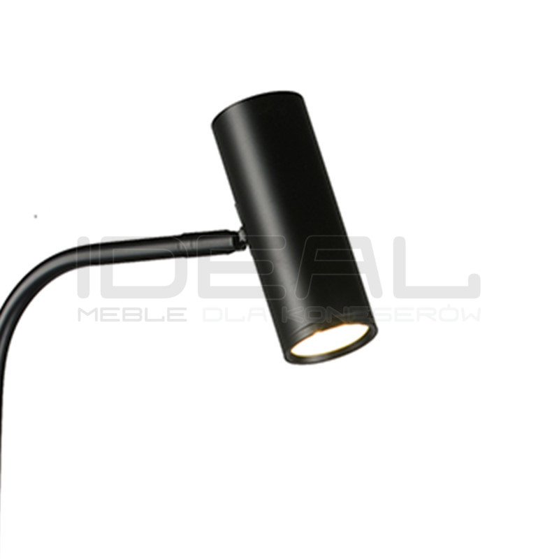 Lampa podłogowe ze stolikiem Vincent czarna 146 podstawa marmur