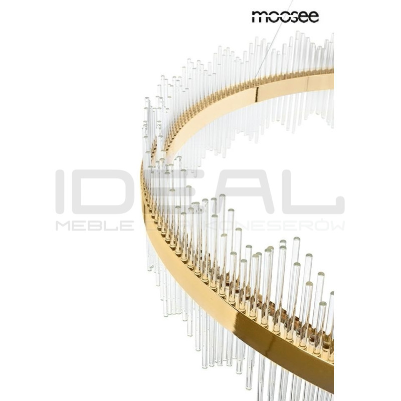 Lampa wisząca glamour Florens 120 złota kryształowe pałeczki