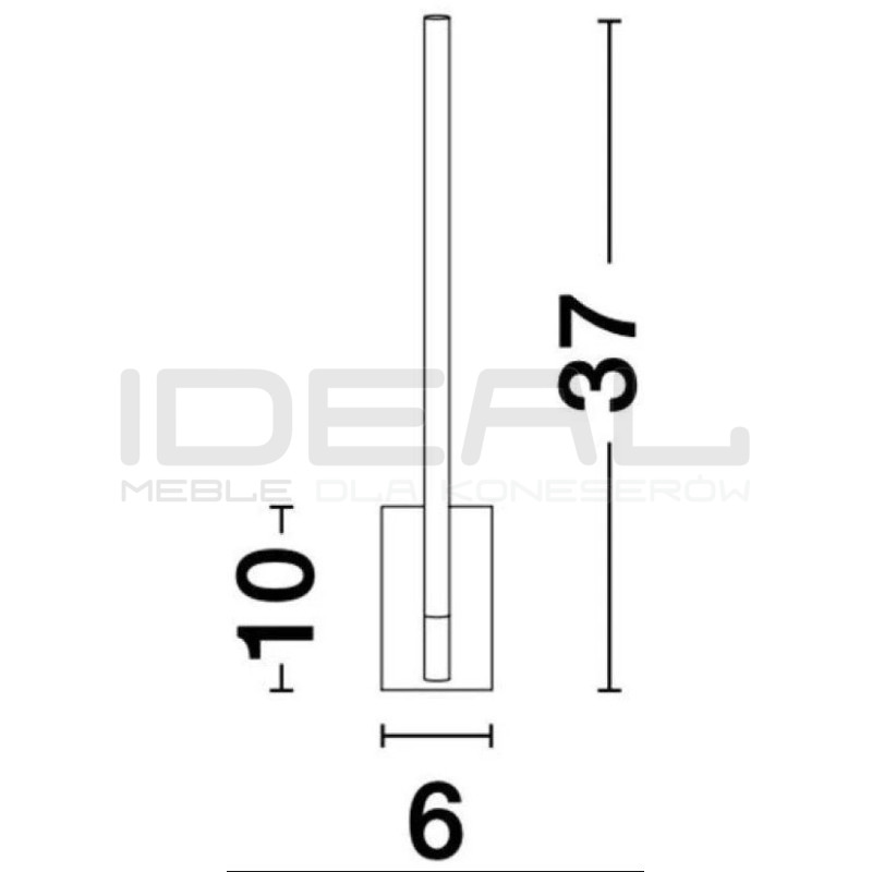 Czarny Kinkiet obrotowy wg własnej osi i po okręgu Moccio