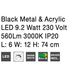 Kinkiet obrotowy Moccio 2 ramiona czarny