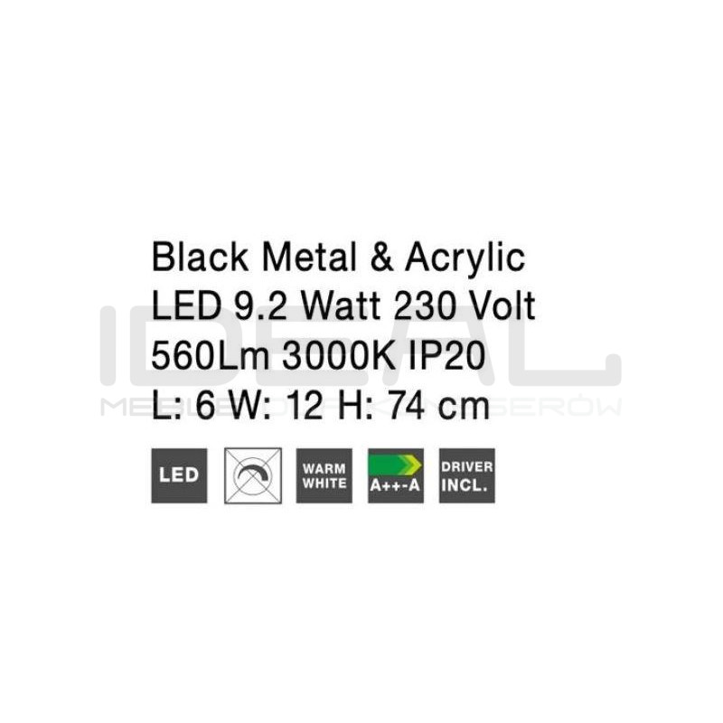 Kinkiet obrotowy Moccio 2 ramiona czarny