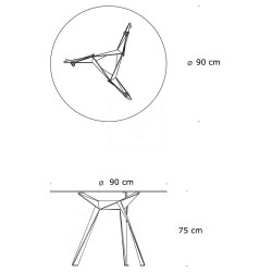 Stół okrągły CRAB 90 czarny