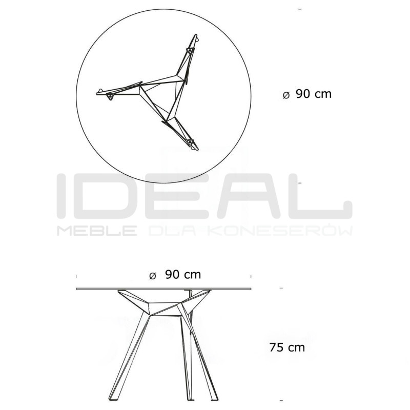 Stół okrągły CRAB 90 czarny