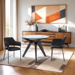 Stół okrągły CRAB 90 czarny