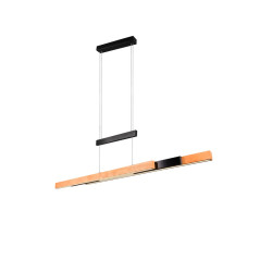 Lampa wisząca Pozioma Bruno czarno drewniana Led