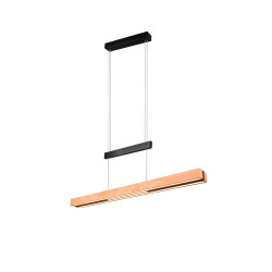 Lampa wisząca Pozioma Bruno czarno drewniana Led