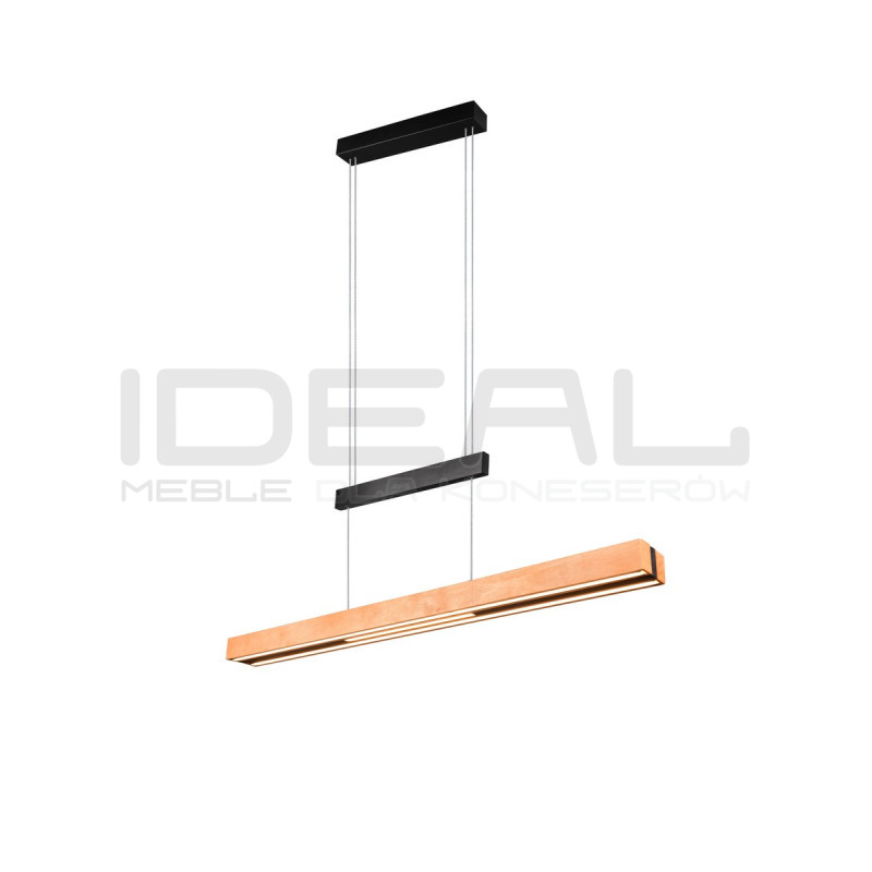 Lampa wisząca Pozioma Bruno czarno drewniana Led