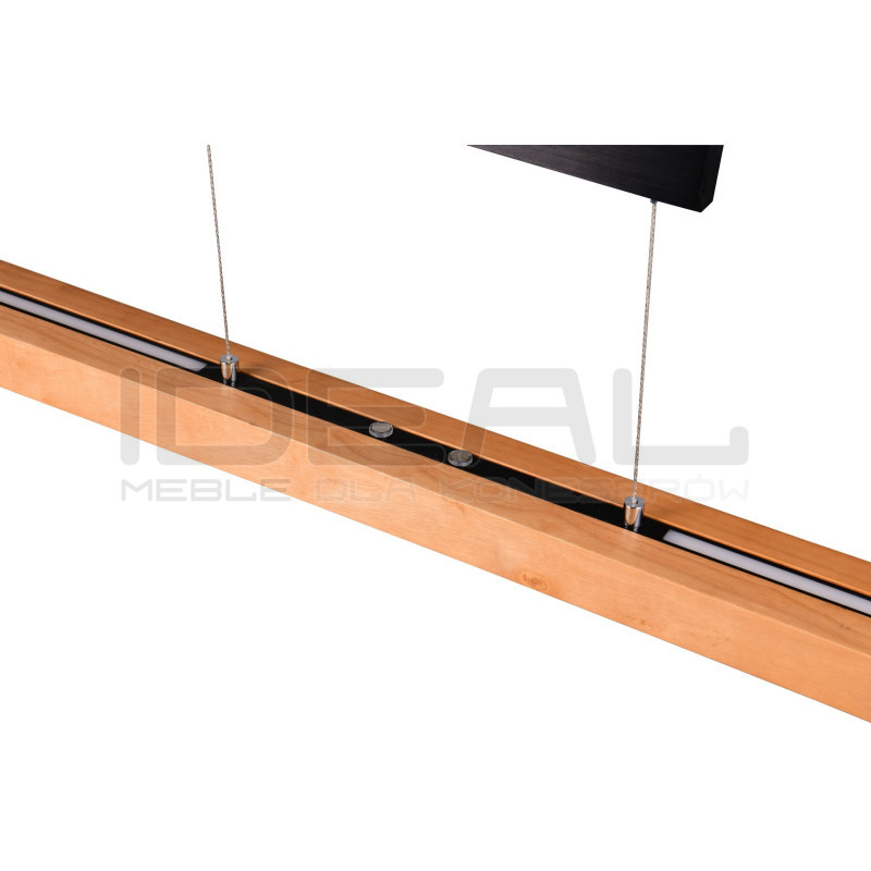 Lampa wisząca Pozioma Bruno czarno drewniana Led