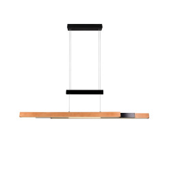 Lampa wisząca Pozioma Bruno czarno drewniana Led