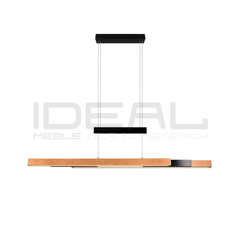 Lampa wisząca Pozioma Bruno czarno drewniana Led
