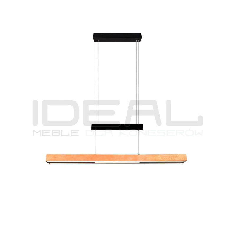 Lampa wisząca Pozioma Bruno czarno drewniana Led