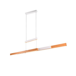 Lampa wisząca Pozioma Bruno biało drewniana Led rozsuwana
