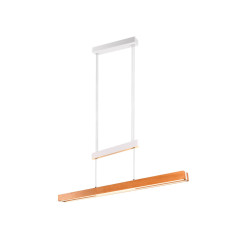 Lampa wisząca Pozioma Bruno biało drewniana Led rozsuwana