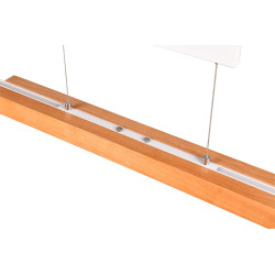 Lampa wisząca Pozioma Bruno biało drewniana Led rozsuwana