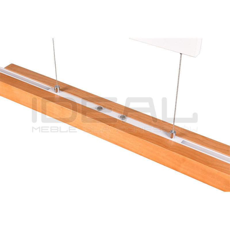 Lampa wisząca Pozioma Bruno biało drewniana Led rozsuwana