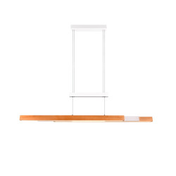 Lampa wisząca Pozioma Bruno biało drewniana Led rozsuwana