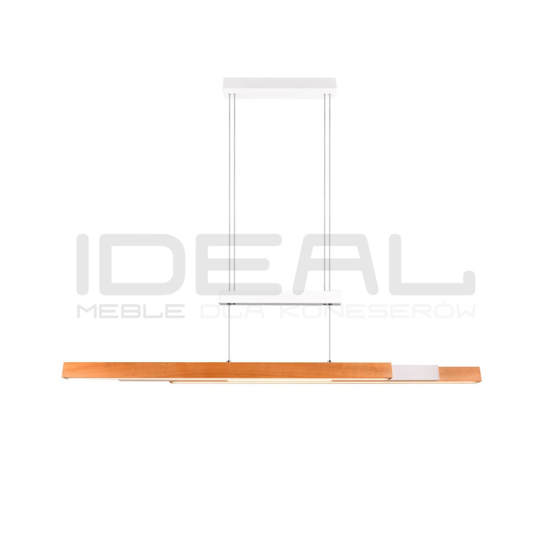 Lampa wisząca Pozioma Bruno biało drewniana Led rozsuwana