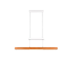 Lampa wisząca Pozioma Bruno biało drewniana Led rozsuwana