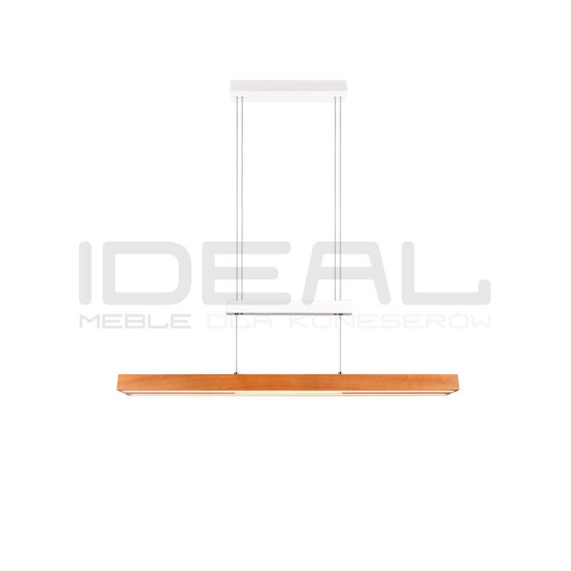 Lampa wisząca Pozioma Bruno biało drewniana Led rozsuwana