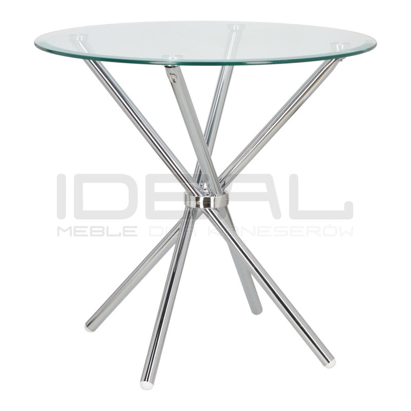 Stół okrągły Chrom Conex 90 szklany