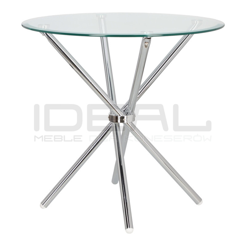 Stół okrągły Chrom Conex 90 szklany